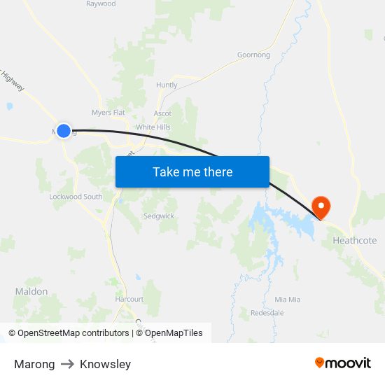 Marong to Knowsley map