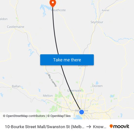 10-Bourke Street Mall/Swanston St (Melbourne City) to Knowsley map