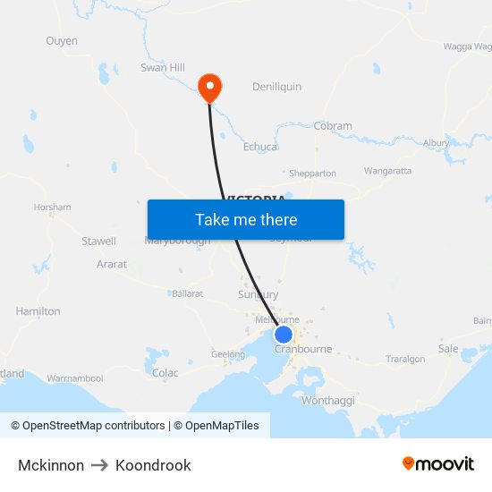 Mckinnon to Koondrook map