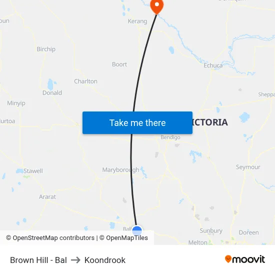 Brown Hill - Bal to Koondrook map