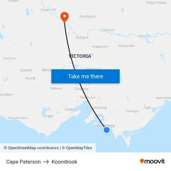 Cape Paterson to Koondrook map
