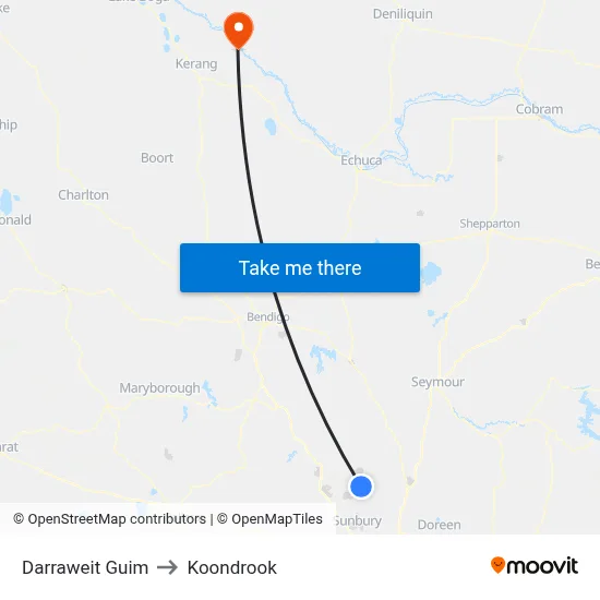 Darraweit Guim to Koondrook map