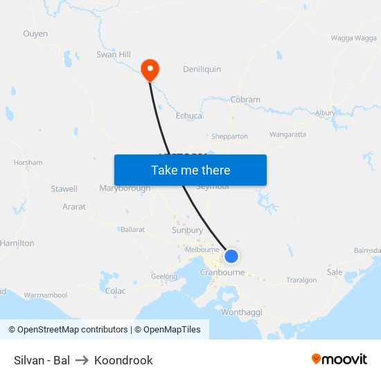 Silvan - Bal to Koondrook map