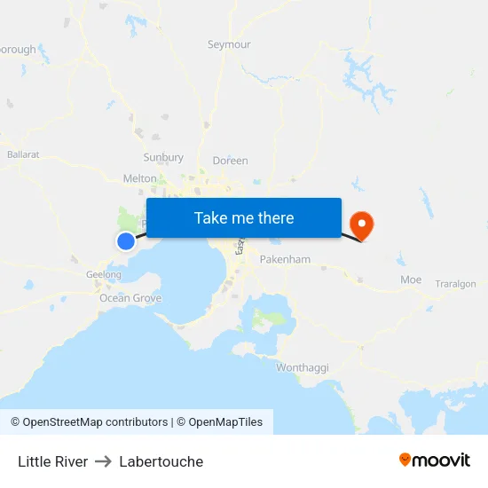 Little River to Labertouche map