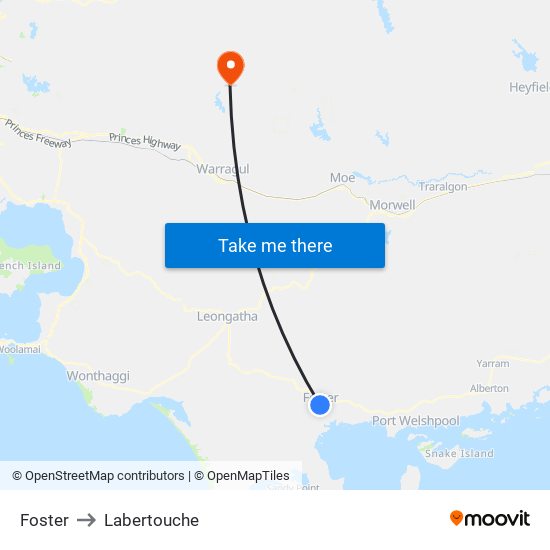 Foster to Labertouche map