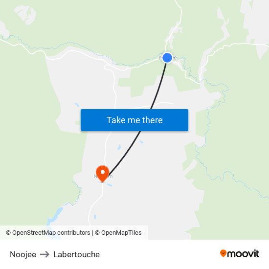 Noojee to Labertouche map