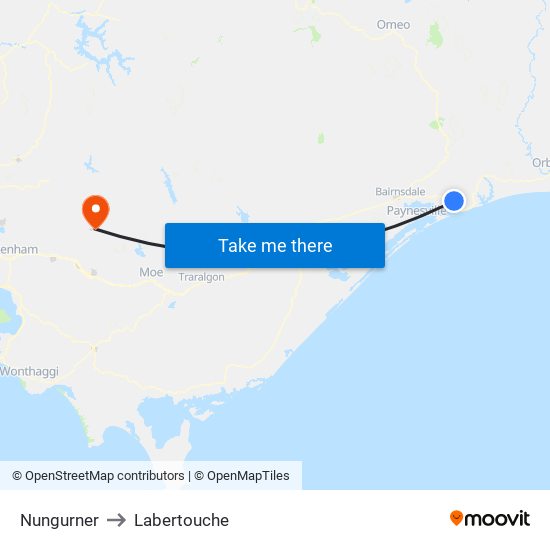 Nungurner to Labertouche map