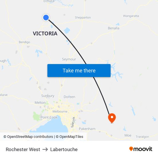 Rochester West to Labertouche map