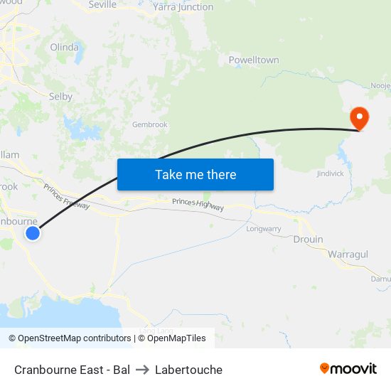 Cranbourne East - Bal to Labertouche map