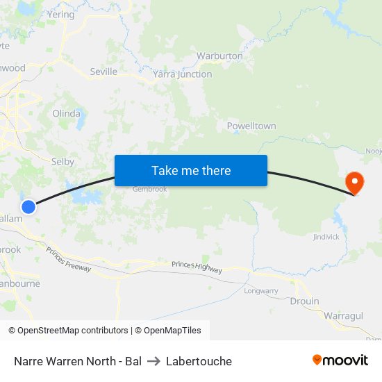 Narre Warren North - Bal to Labertouche map