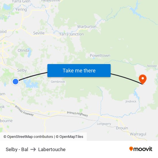 Selby - Bal to Labertouche map