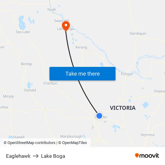 Eaglehawk to Lake Boga map