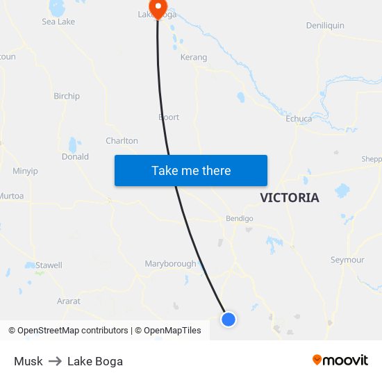 Musk to Lake Boga map