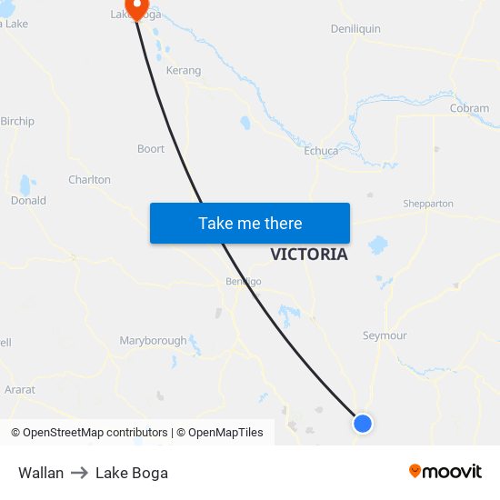 Wallan to Lake Boga map