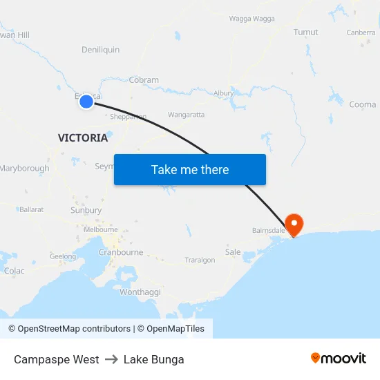 Campaspe West to Lake Bunga map