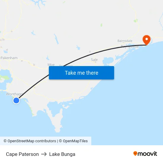 Cape Paterson to Lake Bunga map