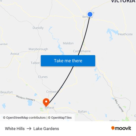 White Hills to Lake Gardens map