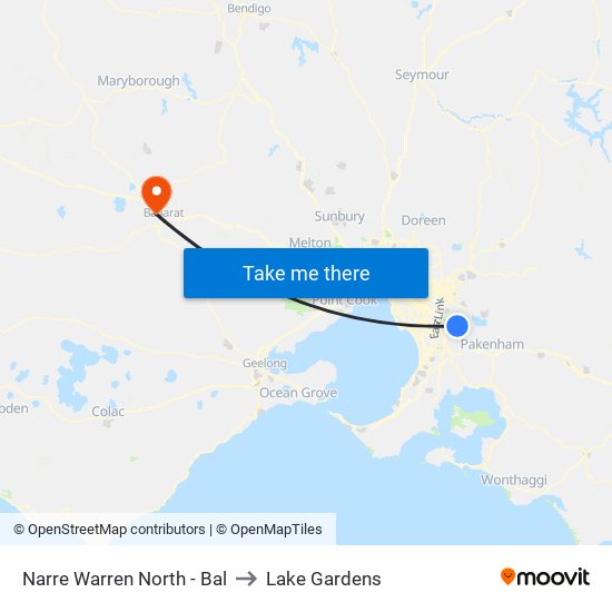 Narre Warren North - Bal to Lake Gardens map