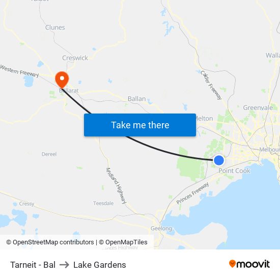 Tarneit - Bal to Lake Gardens map