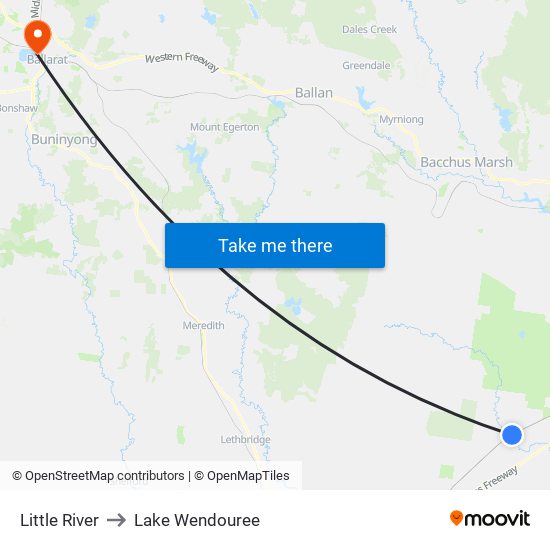 Little River to Lake Wendouree map