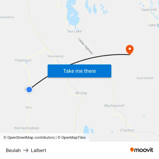 Beulah to Lalbert map