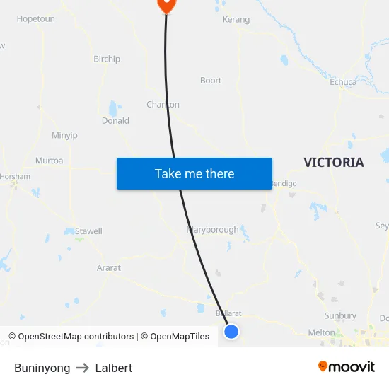 Buninyong to Lalbert map