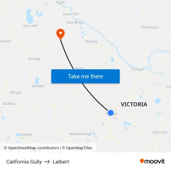 California Gully to Lalbert map