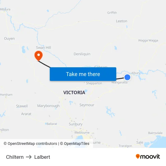 Chiltern to Lalbert map