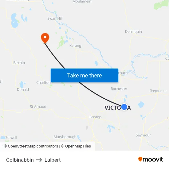 Colbinabbin to Lalbert map