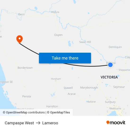 Campaspe West to Lameroo map
