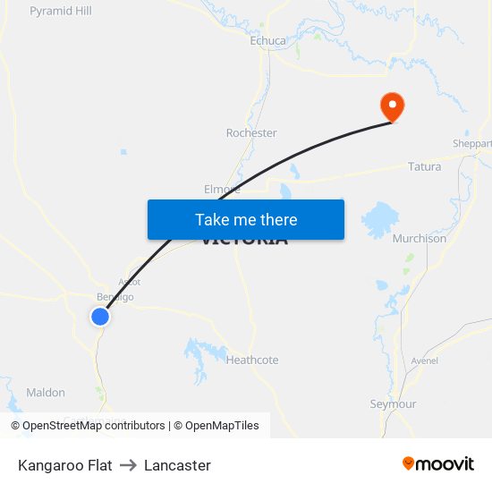 Kangaroo Flat to Lancaster map