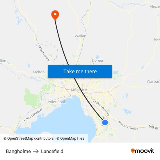 Bangholme to Lancefield map