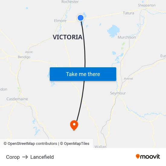 Corop to Lancefield map