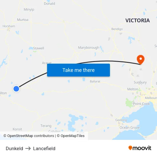 Dunkeld to Lancefield map