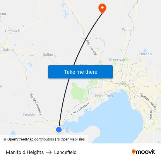 Manifold Heights to Lancefield map