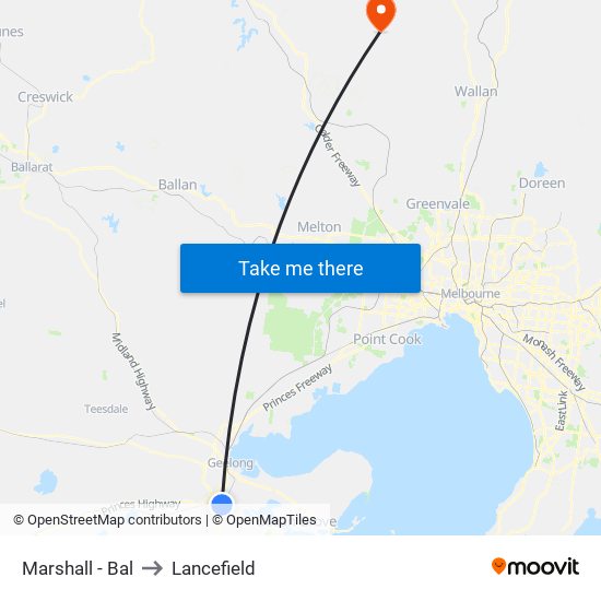 Marshall - Bal to Lancefield map