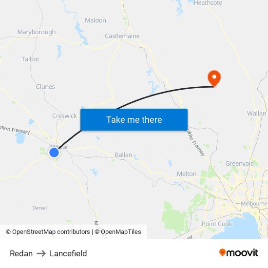 Redan to Lancefield map