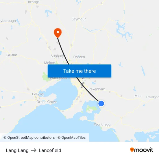 Lang Lang to Lancefield map