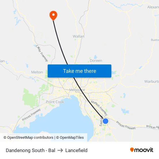 Dandenong South - Bal to Lancefield map