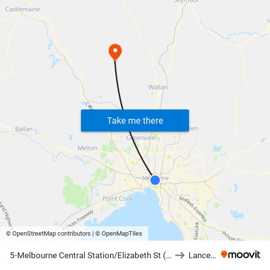 5-Melbourne Central Station/Elizabeth St (Melbourne City) to Lancefield map