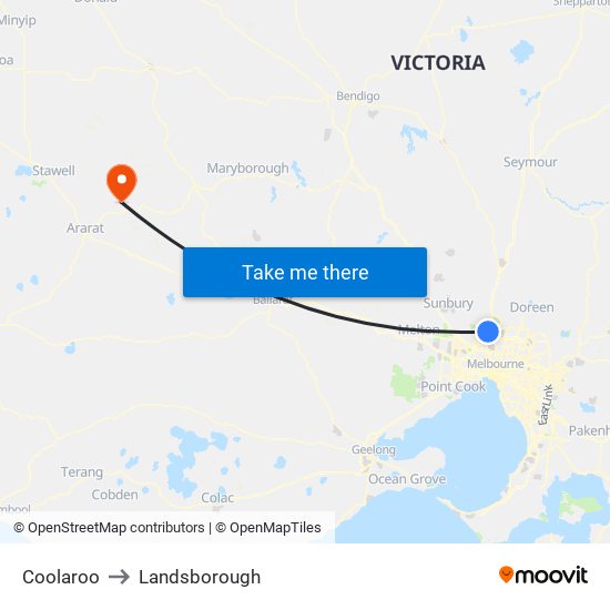 Coolaroo to Landsborough map