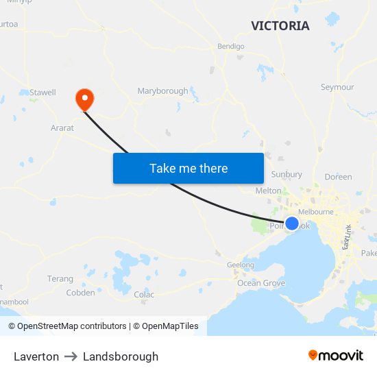 Laverton to Landsborough map