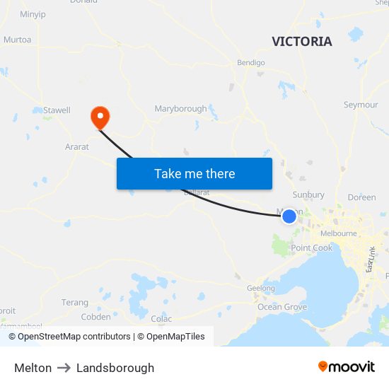 Melton to Landsborough map