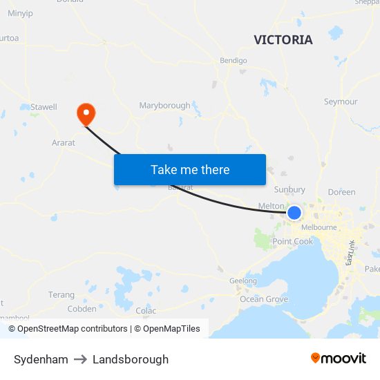 Sydenham to Landsborough map