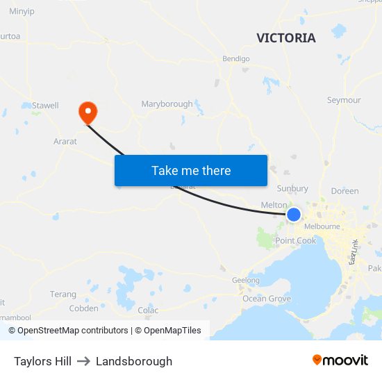 Taylors Hill to Landsborough map