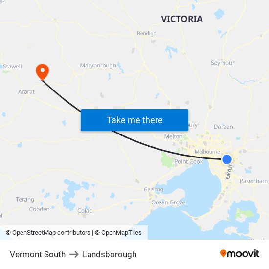 Vermont South to Landsborough map