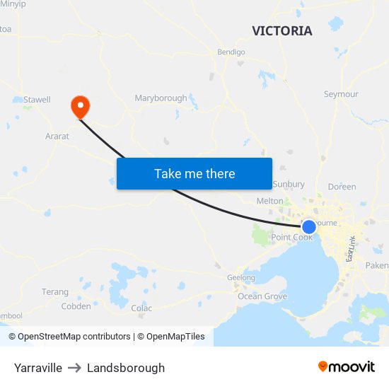 Yarraville to Landsborough map