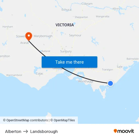 Alberton to Landsborough map