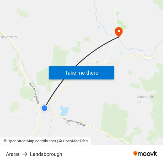 Ararat to Landsborough map