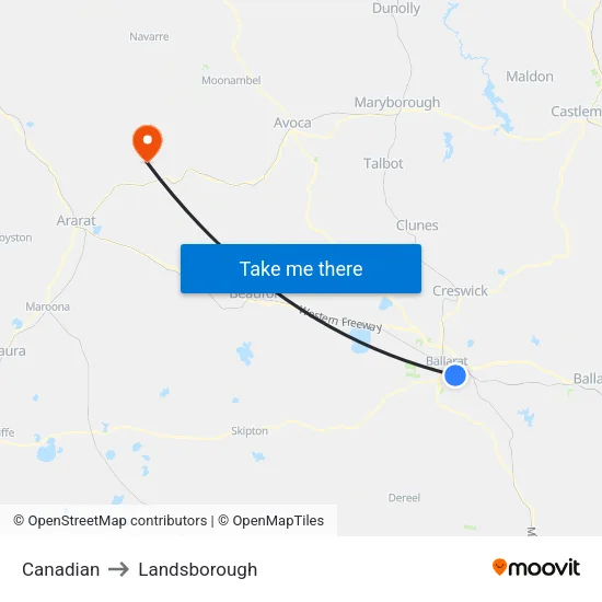Canadian to Landsborough map
